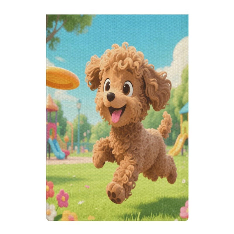 Double Sided Burlap Garden Flag Puppy Playing Frisbee Outdoor Yard Decoration 18.5x12.6 Inch - Image 5