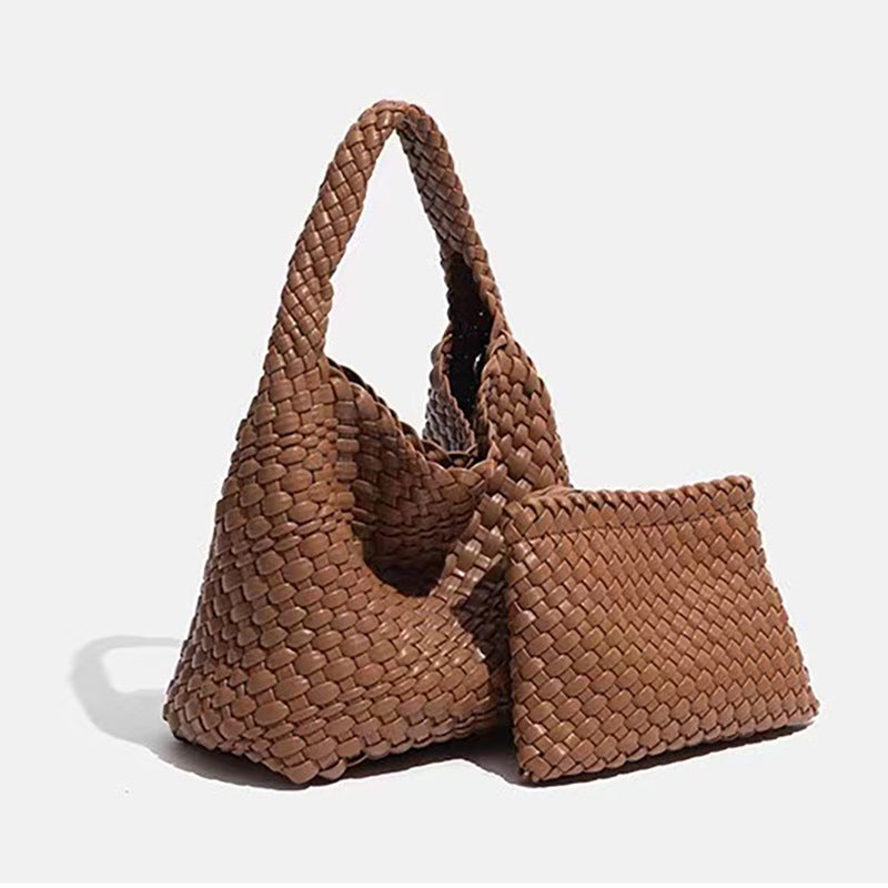 2024 Han-Style Woven Bag Women'S Style Western Style Bag Women'S And Mother'S Bag Small Bag Large Capacity Vegetable Basket Bag - Image 3