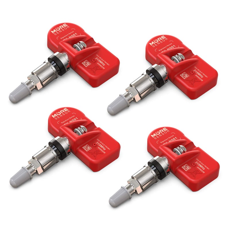 MORESENSOR Signature Series 315MHz TPMS Tire Pressure Sensor 4Pack Preprogrammed for Select 120 American Brand Models Replacement for 6F2Z1A189A 7L1Z1A189A Clampin NXS0424