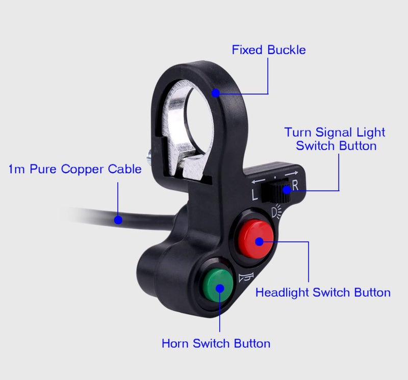 Asryd Bike Handlebar Multipurpose 3 Way Switch Fog Light/headlight push button On/Off Switch with Horn Push Switch and indicator switch For Kawasaki Versys 650 (Pack of 1) - Image 2