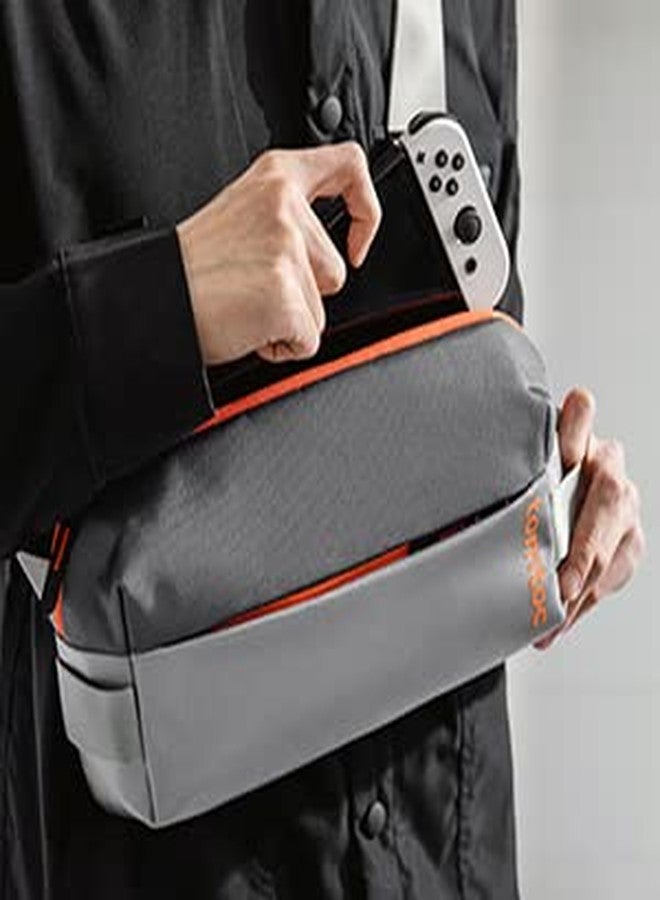 tomtoc Compact EDC Sling Bag 3L-10L, Minimalist Crossbody Bag Chest Shoulder Pack for Men Women, X-pac/Recycled Polyester, Space Gray, S(Fits iPad Mini), Stylish - Image 3