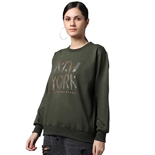 Mack JONNEY Women Regular Fit Cotton Round Neck Sweatshirts(Olive_XX-Large_Pack of 1)-SW_45_Olive_001-XXL - Image 2