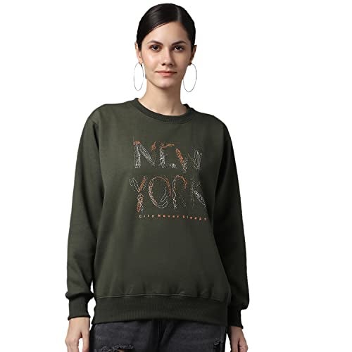 Mack JONNEY Women Regular Fit Cotton Round Neck Sweatshirts(Olive_XX-Large_Pack of 1)-SW_45_Olive_001-XXL - Image 1