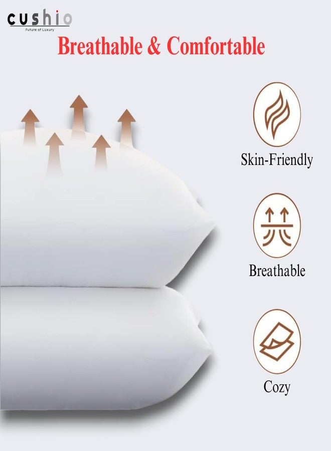 CUSHIO™ MicroFibre Pillow - Size 24"x16" (Pack of 8) Enhance Your Sleep Quality | Wake Up Refreshed (White) - Image 3