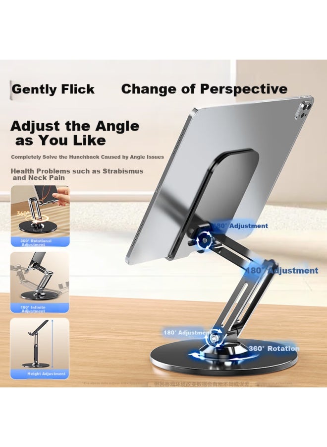 Stiger Upgraded Full Metal Phone Stand Desktop Ipad Tablet Folding Telescopic Support Stand 360° Rotation Three-Axis Adjustment Gaming Online Classes Binge-Watching Multi-Functional - Image 3