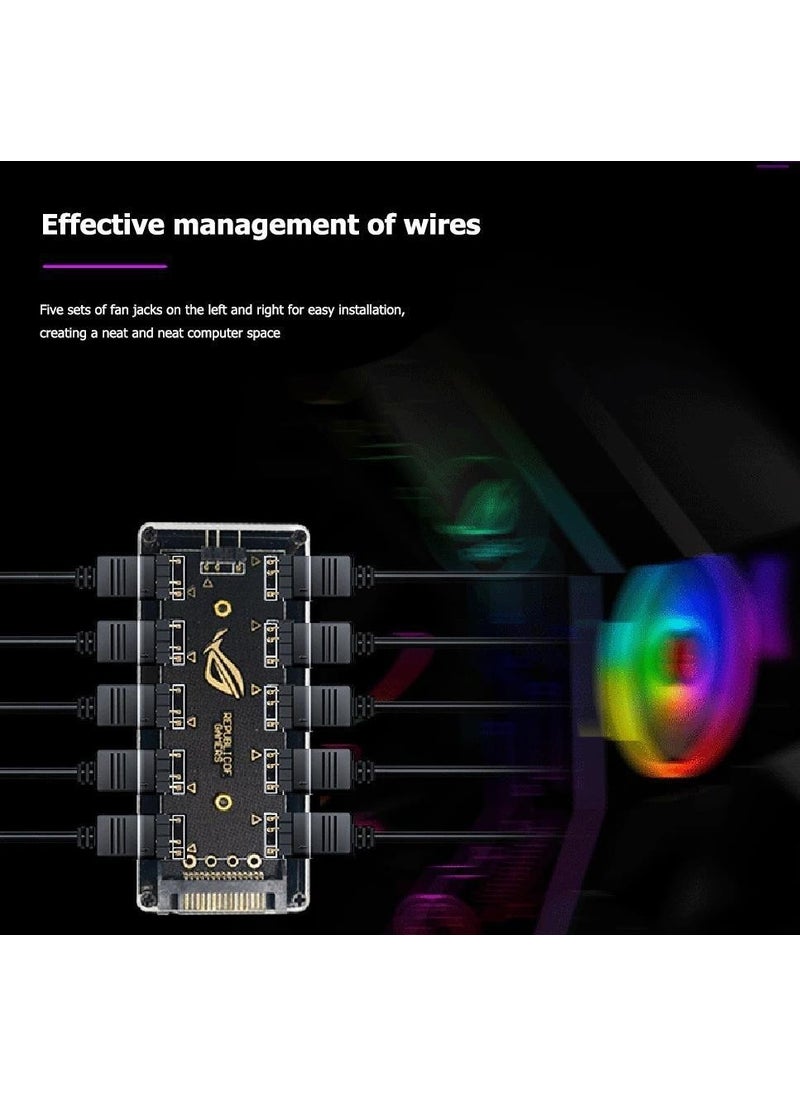 Clean Market Argb Rgb LED 3 Pin 11 Port 5V Sata Power Power Fan Multiplexer Ribbon Hub Cable Splitter