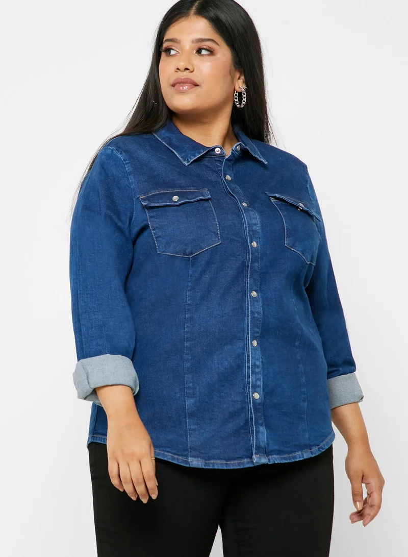 Only Carmakoma Button Down Denim Shirt