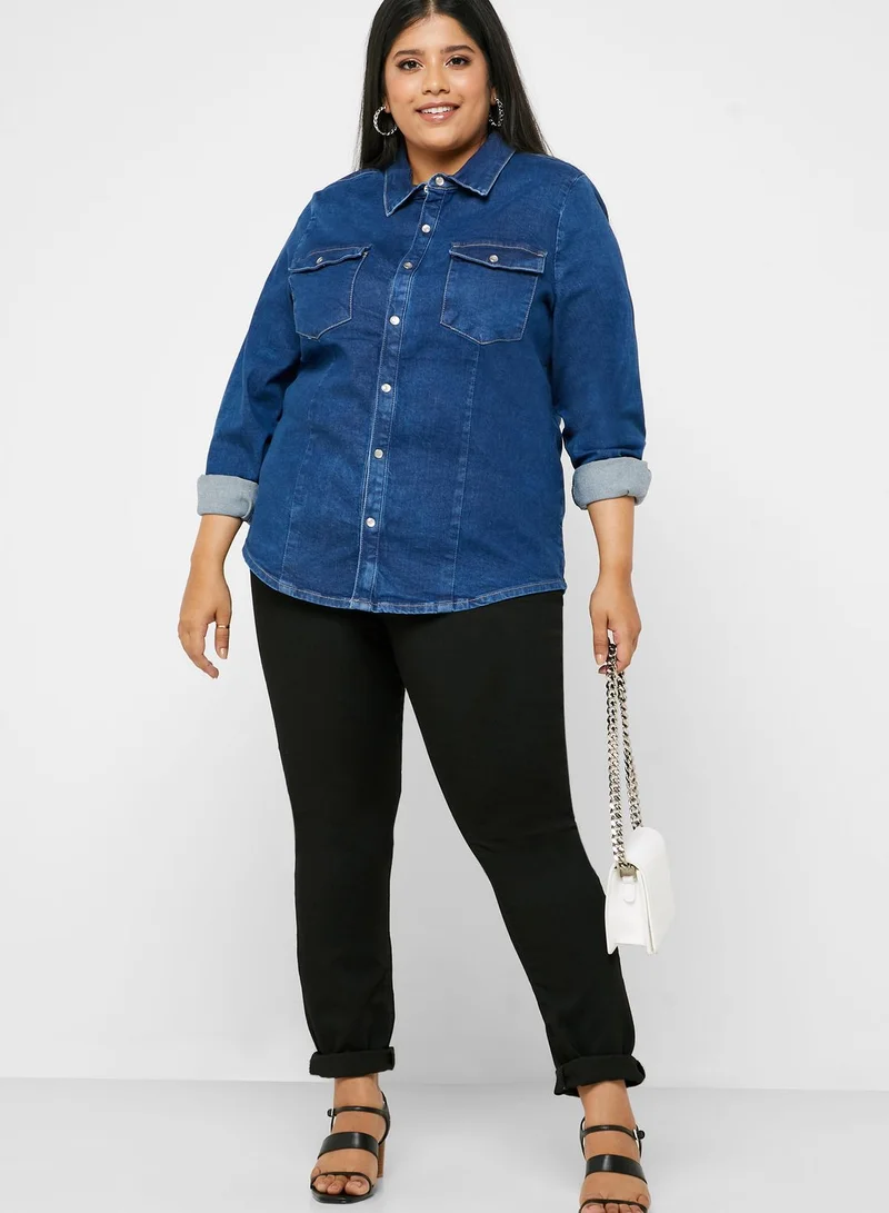 Only Carmakoma Button Down Denim Shirt