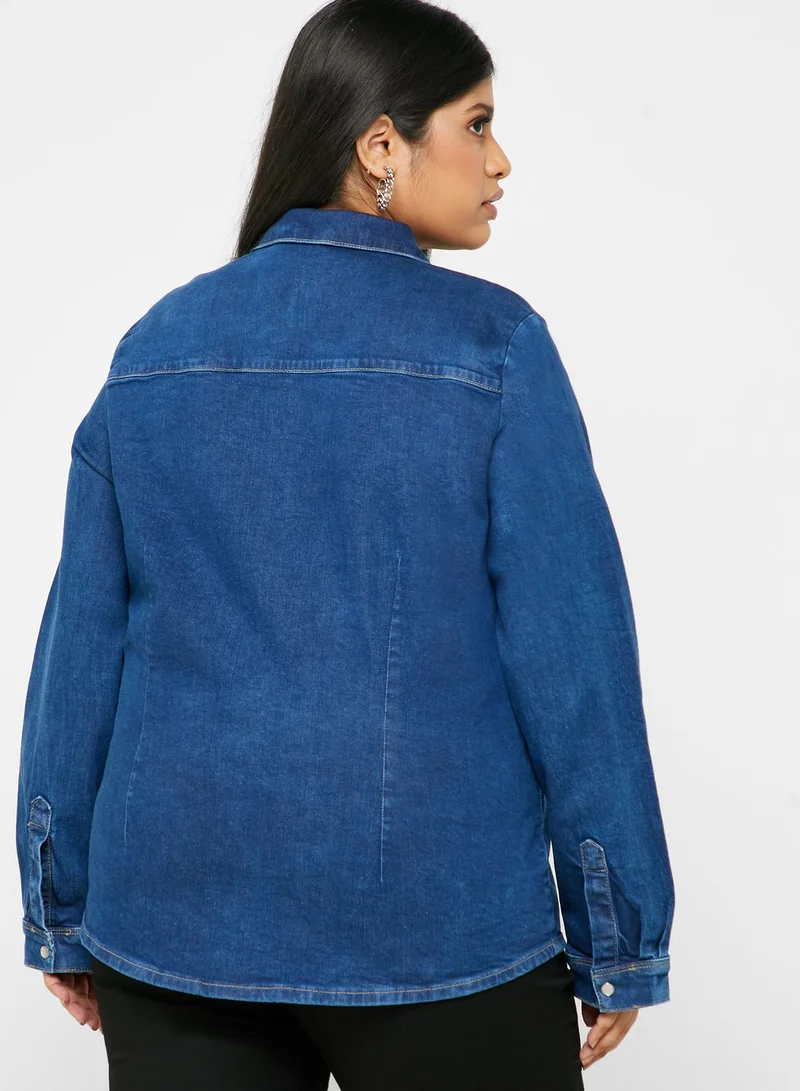 Only Carmakoma Button Down Denim Shirt