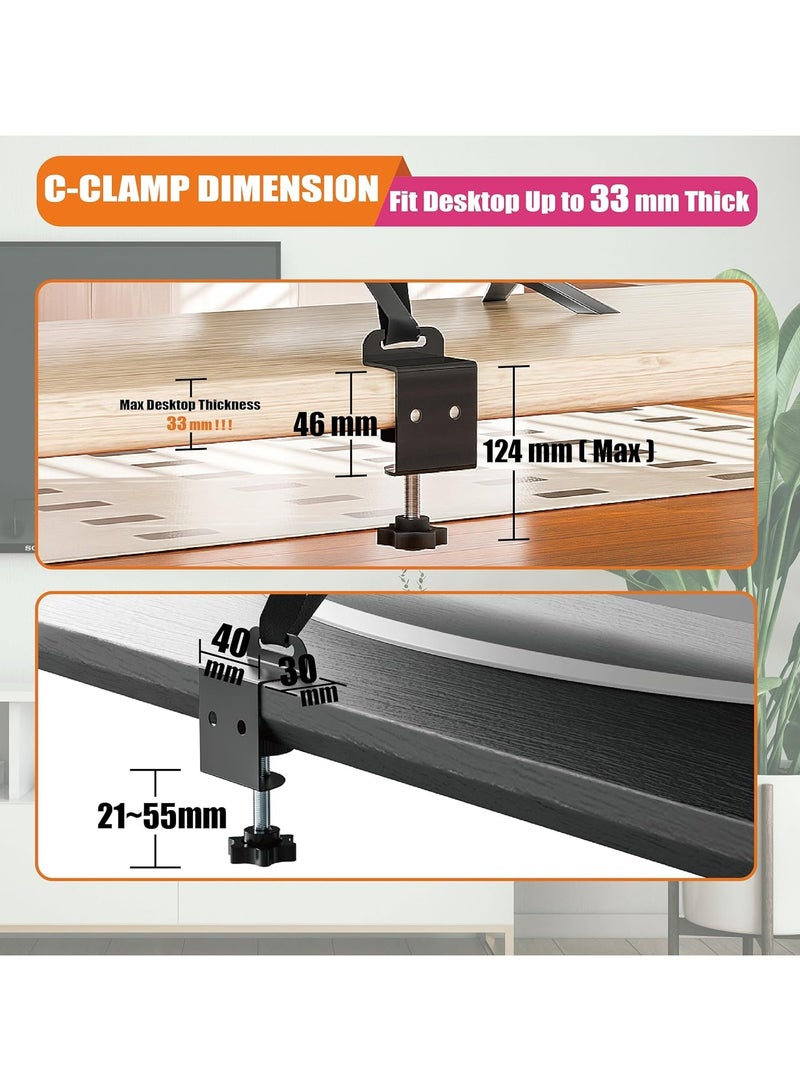 S-Color TV Safety Straps, No-Drill TV Straps Safety for Flat Screen, Anti-Tip TV Straps for Baby Proofing with Metal C-Clamp, VESA & Adhesive 2 Mounting Options, 304 Stainless Steel Screws, Black - Image 4