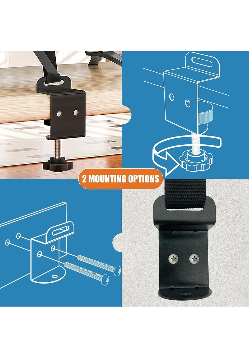 S-Color TV Safety Straps, No-Drill TV Straps Safety for Flat Screen, Anti-Tip TV Straps for Baby Proofing with Metal C-Clamp, VESA & Adhesive 2 Mounting Options, 304 Stainless Steel Screws, Black - Image 3