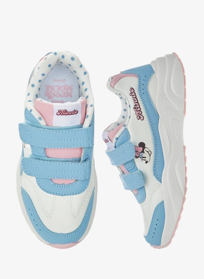 Disney WHITE Girls Minnie Mouse Print Sneakers with Hook and Loop Closure for Women | Best Price UAE