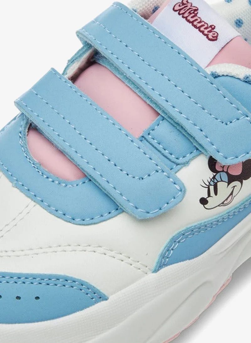 Disney WHITE Girls Minnie Mouse Print Sneakers with Hook and Loop Closure for Women | Best Price UAE