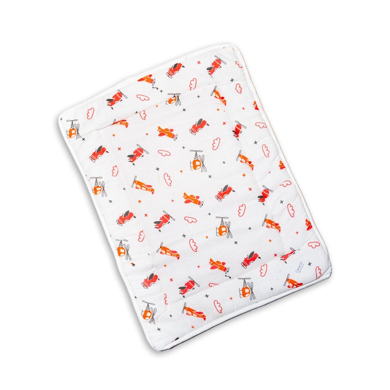 Carerio Newborn Baby Godadi, Soft Mulmul Cotton Baby Bed, Godadi, Crib Sheet, Cartoon Mat Bedding, Multicolor (Medium, Cloudy Skies (04)) - Image 1