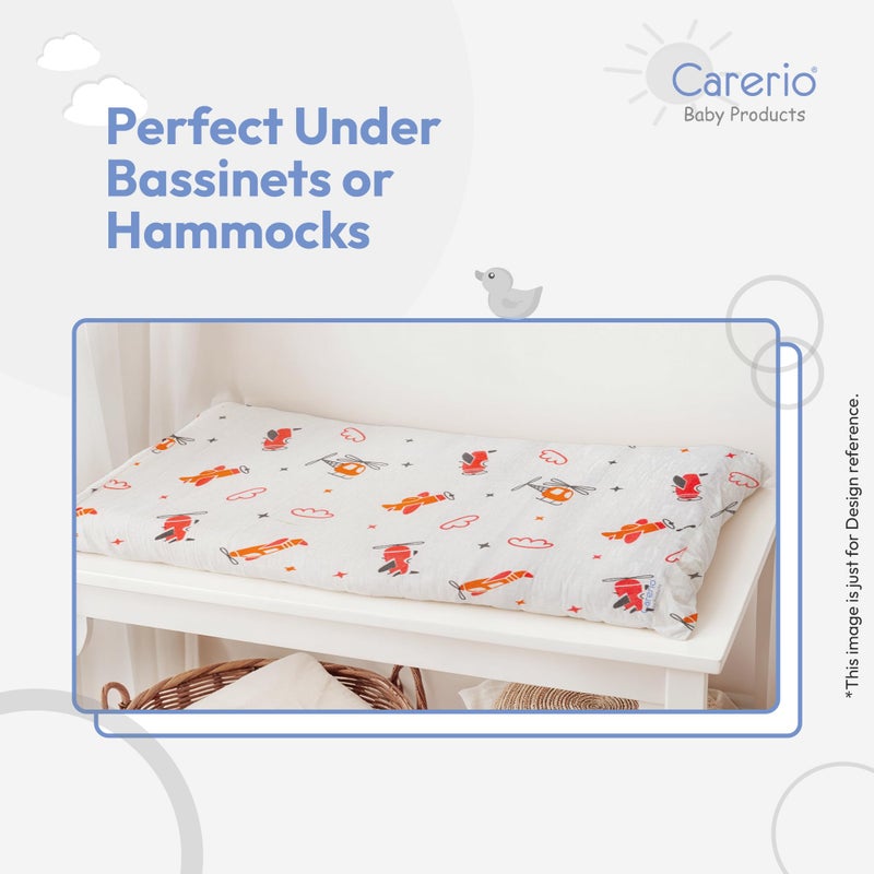 Carerio Newborn Baby Godadi, Soft Mulmul Cotton Baby Bed, Godadi, Crib Sheet, Cartoon Mat Bedding, Multicolor (Medium, Cloudy Skies (04)) - Image 3