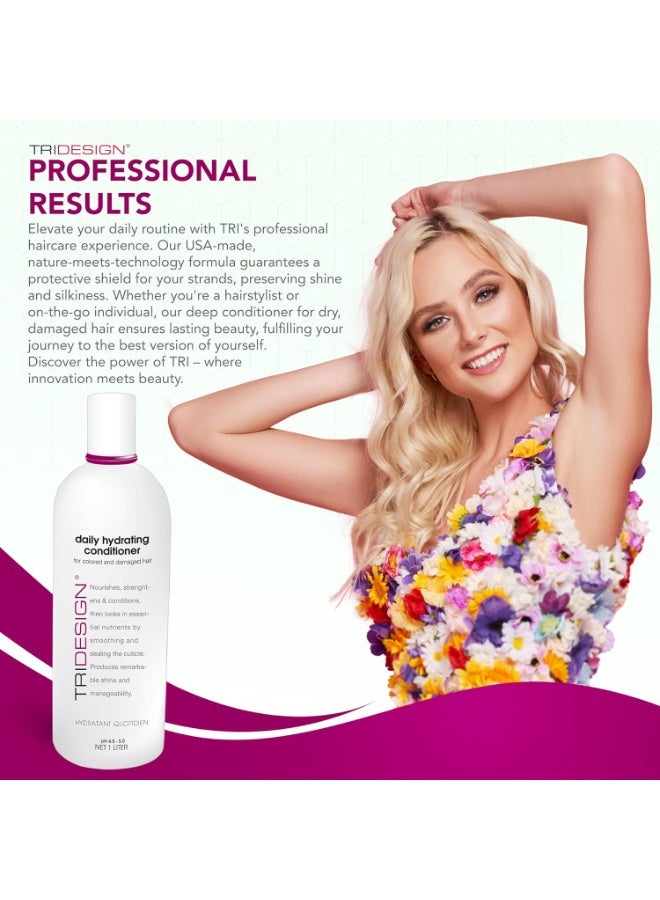 TRIDESIGN TRI Design Hair Conditioner for Women or Extra Moisturizing Conditioner for Dry Hair, Hair Care Restoration for Colored Hair, Adds Luminous Volume, Hydration, Strong & Healthy Hair, 33.8 Fluid Oz  - Image 1