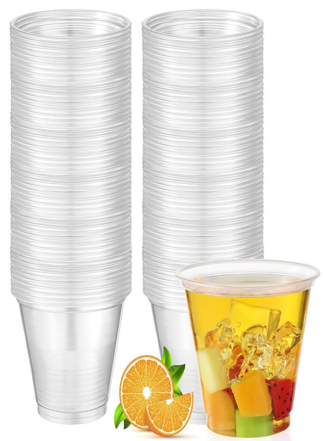 Hsei 200 Pcs 9 oz Compostable Cup Made with Plants Clear Plastic Cups Disposable Non Toxic and Eco Friendly Drinking Clear Cups for Ice Coffee Smoothie Cold Drinks - Image 1