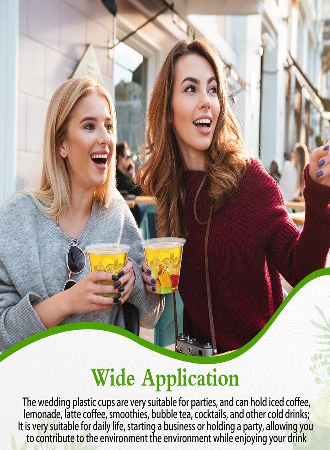 Hsei 200 Pcs 9 oz Compostable Cup Made with Plants Clear Plastic Cups Disposable Non Toxic and Eco Friendly Drinking Clear Cups for Ice Coffee Smoothie Cold Drinks - Image 4