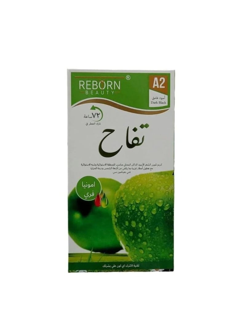 ريبورن كريم صبغة شعر خالي من المونيا تغطية 100% للشعر الابيض لا تترك اي اثر علي الجلد (اسود غامق ) 2*500 مل - Image 2