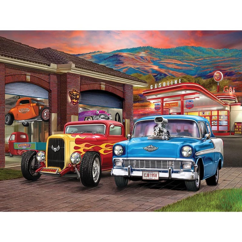 Bits and Pieces 500 Piece Puzzles for Adults Large 18 x 24 Jigsaw Puzzles 500 Pieces Classic Cars Hot Rods Random Die Cut No 2 Pieces Alike Hot Rod Sunset - Image 3