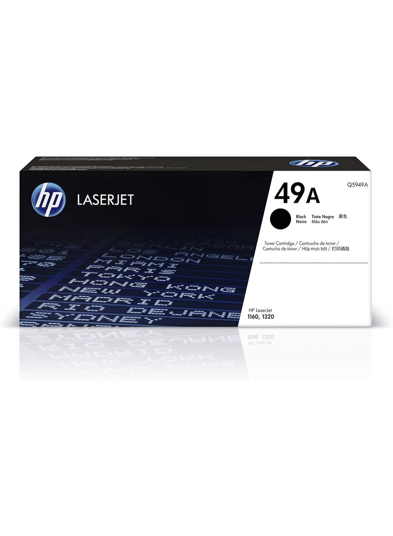 HP Toner HP 49A Black Original Laser Toner Cartridge | Q5949A | Compatible with HP LaserJet 1160, 1320 & 3390 Series Printers | High Quality Sharp Black Prints - Image 1