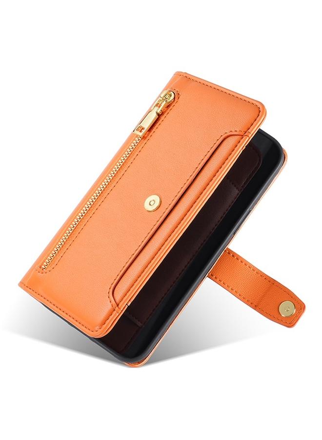 Zaboon Case For Fujitsu Arrows We2 Sheep Texture Cross-body Zipper Wallet Leather Phone Case - Image 5