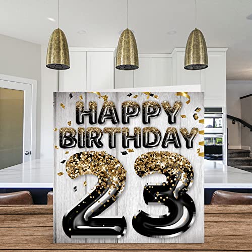Stuff4 23rd Birthday Card for Men - Black & Gold Glitter Balloons - Happy Birthday Cards for 23 Year Old Man Son Brother Uncle Cousin, 5.7 x 5.7 Inch Twenty-Three Twenty-Third Greeting Cards Gift - Image 3