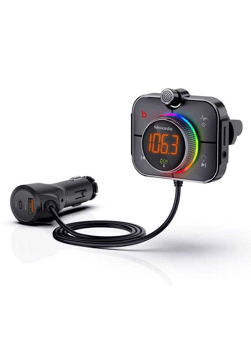 Moxedo Talk Focus FM Transmitter, PD3.0 & QC 3.0, 38W Dual Ports USB-A, and USB-C, RGB Colors, Support SD Card AUX Input - pzsku/Z40E3DA1CD9A729224FAEZ/45/_/1643102758/21372ffd-d0ed-4911-ac7b-a9a47d715422