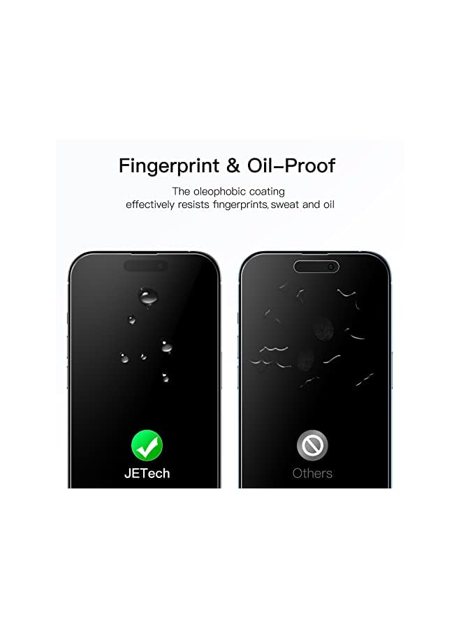 Jetech Full Coverage Screen Protector For Iphone 14 Pro 6.1-Inch, 9H Tempered Glass Film Case-Friendly, Hd Clear, 3-Pack - Image 3