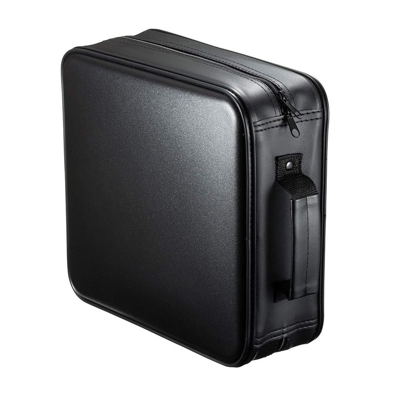 SANWA 320 Capacity CD Case Large CD Sleeves Portable DVD VCD Storage Box Portable Zipper Bag EVA Protective Bluray Wallet with Handle For Car Home Office Games Disc Audio Music Black