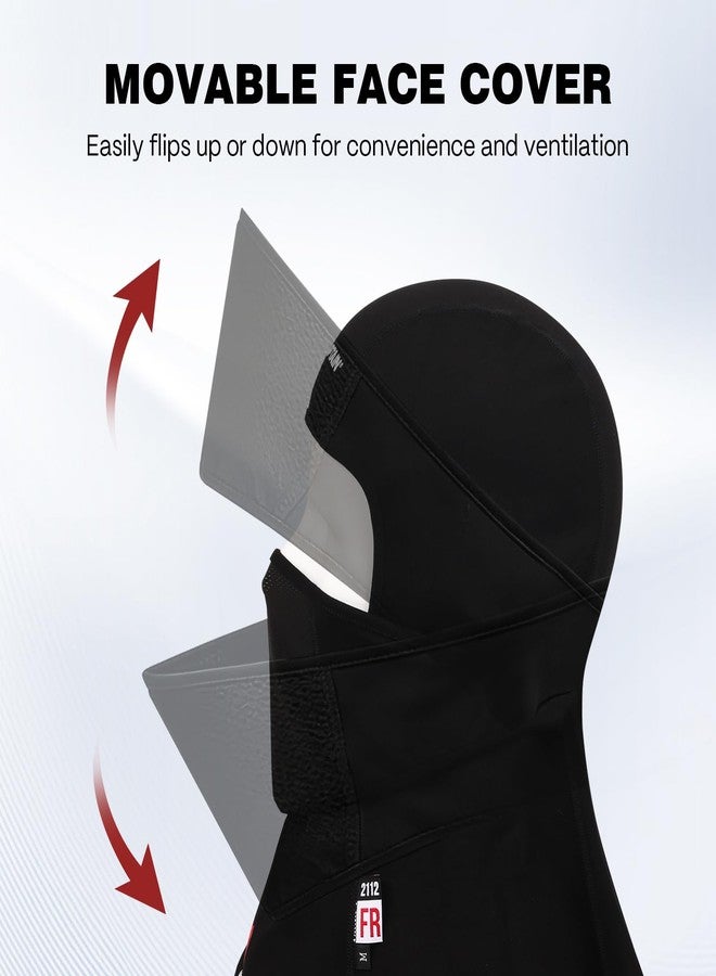 ARCCAPTAIN FR Flip-Up Balaclava, 7oz Flame Resistant Face Mask, Arc Rated NFPA 2112 CAT 2 Convertible Helmet Liner Hood for Welding & Industrial Work, Black, X-Large - Image 2