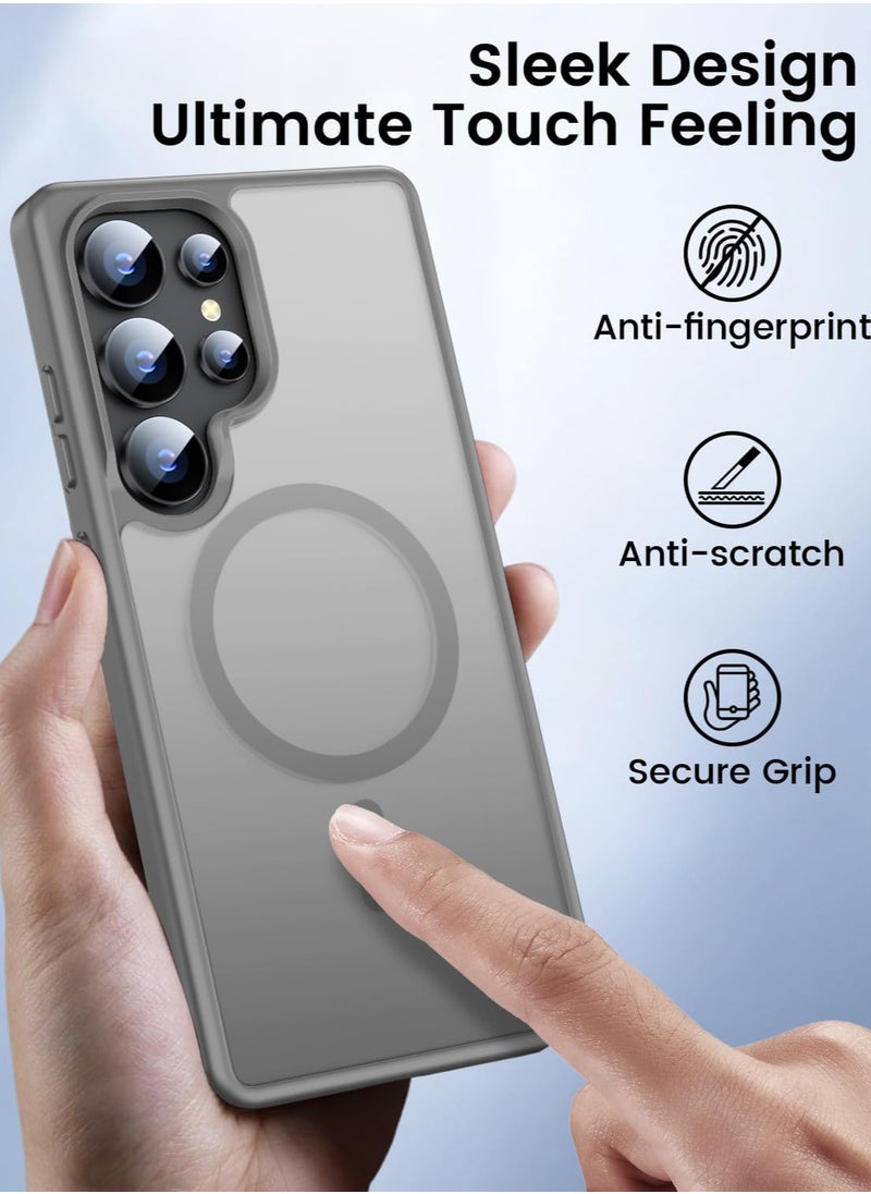 YoYoTech S25 Ultra Magnetic Case Compatible with Magsafe,Matte Finish Transculent Soft Back Shockproof S25 Ultra case 6.86' Ultra Thin Anti-Scratch Cover-Grey  - Image 3
