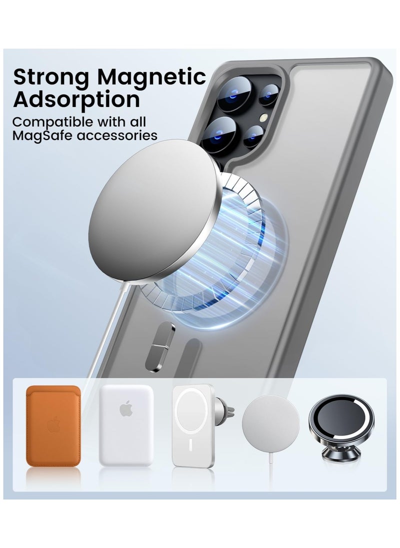 YoYoTech S25 Ultra Magnetic Case Compatible with Magsafe,Matte Finish Transculent Soft Back Shockproof S25 Ultra case 6.86' Ultra Thin Anti-Scratch Cover-Grey  - Image 4