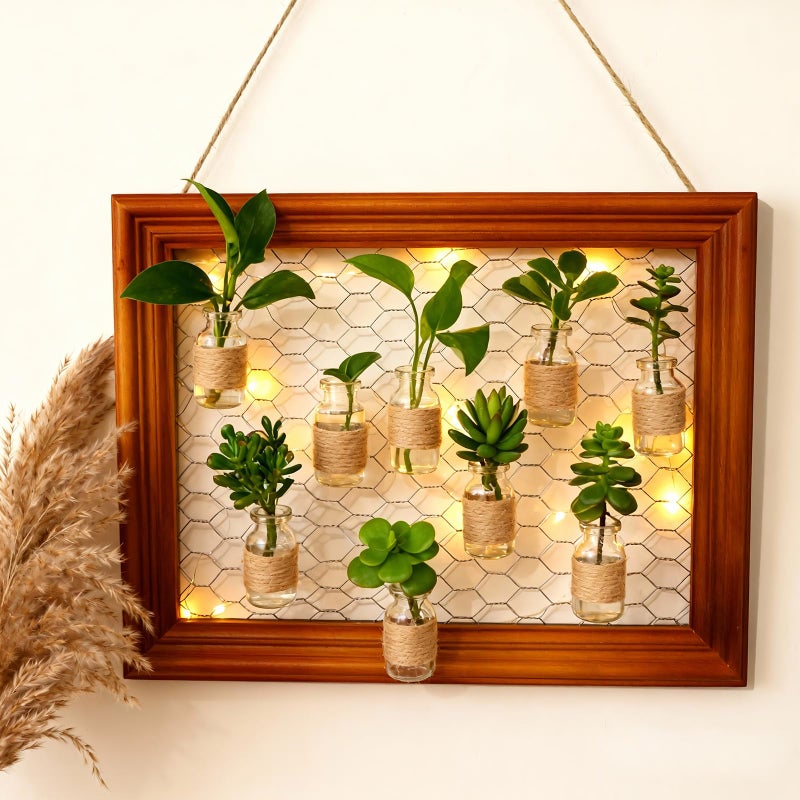 Tnstbiee Rustic Farmhouse Herb & Flower Drying Rack-Wooden Frame for Dried Flower Displays, DIY Craft Projects & Earring Organizer - Perfect for Rustic Home Decor & Wall Artï¼ˆnot contain dried flowersï¼‰ - Image 4