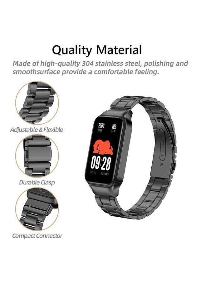 O Ozone Metal Band for Xiaomi Redmi Smart Band 2 3 beads Stainless Steel Metal Bracelet for Redmi Band 2 Smart Wristbands Replacement Watchbands Accessories for Men Women - Rose Gold  - Image 3