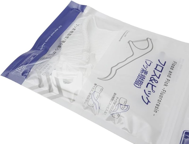 DAISO Fluororesin Dental Floss Picks - 40 Pcs for Clean Teeth & Fresh Breath - Image 2