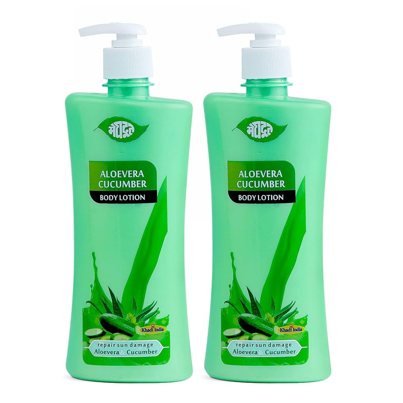 Meghdoot Aloevera Cucumber Intense Hydrating Body Lotion Winter Cream for Men and Women Soft and Glowing Skin 500ml Each Pack of 2 - Image 1