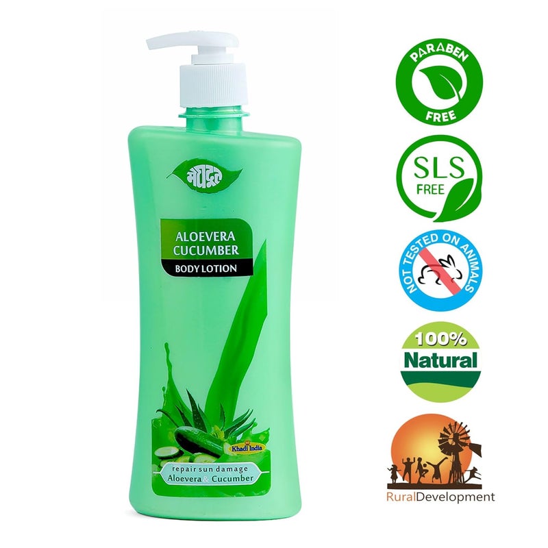 Meghdoot Aloevera Cucumber Intense Hydrating Body Lotion Winter Cream for Men and Women Soft and Glowing Skin 500ml Each Pack of 2 - Image 3