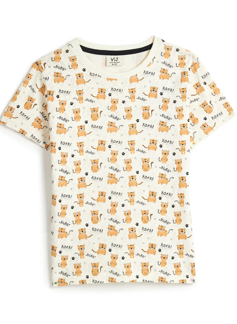 victor and jane Victor and Jane - All-Over Printed T-shirt and Shorts Pyjama Set