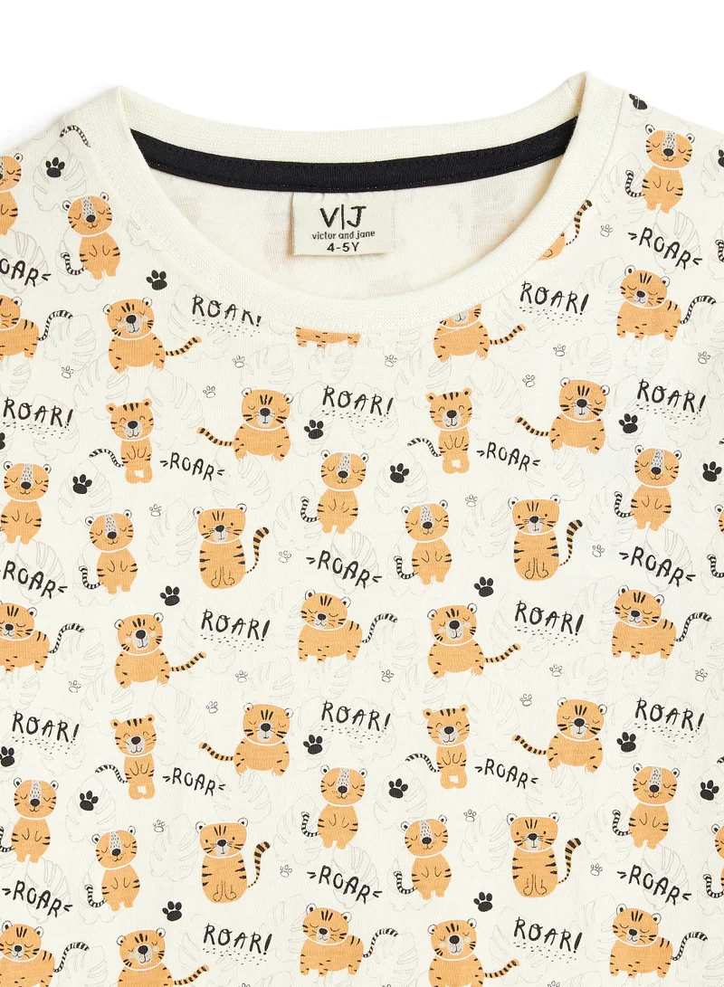 victor and jane Victor and Jane - All-Over Printed T-shirt and Shorts Pyjama Set