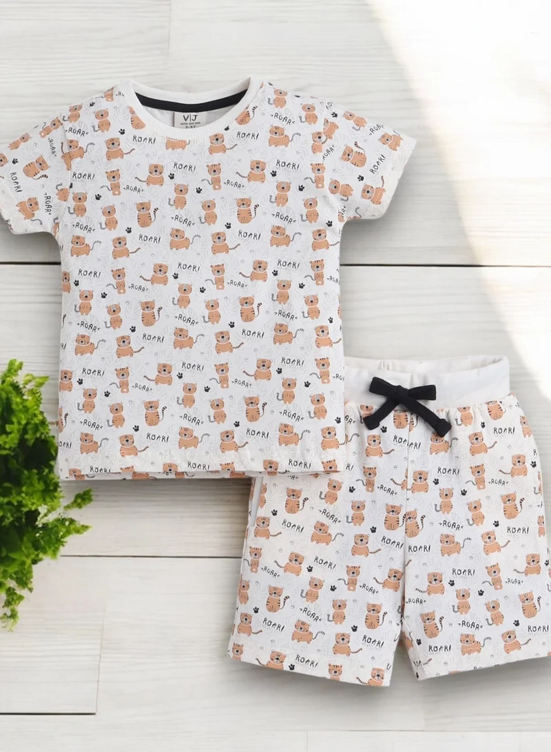 victor and jane Victor and Jane - All-Over Printed T-shirt and Shorts Pyjama Set