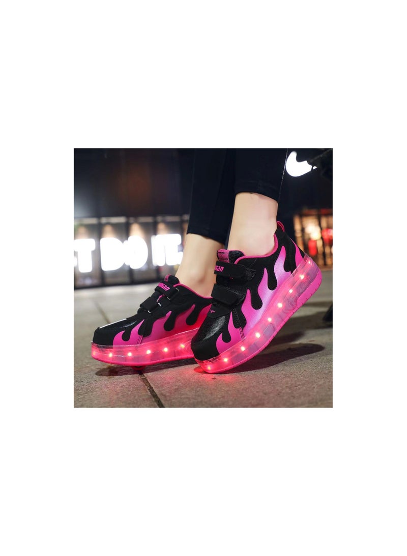 Loquat Breathability Roller Shoes USB Charge Girls Boys Sneakers with Wheels LED Roller Skates Shoes Multicolour  - Image 5
