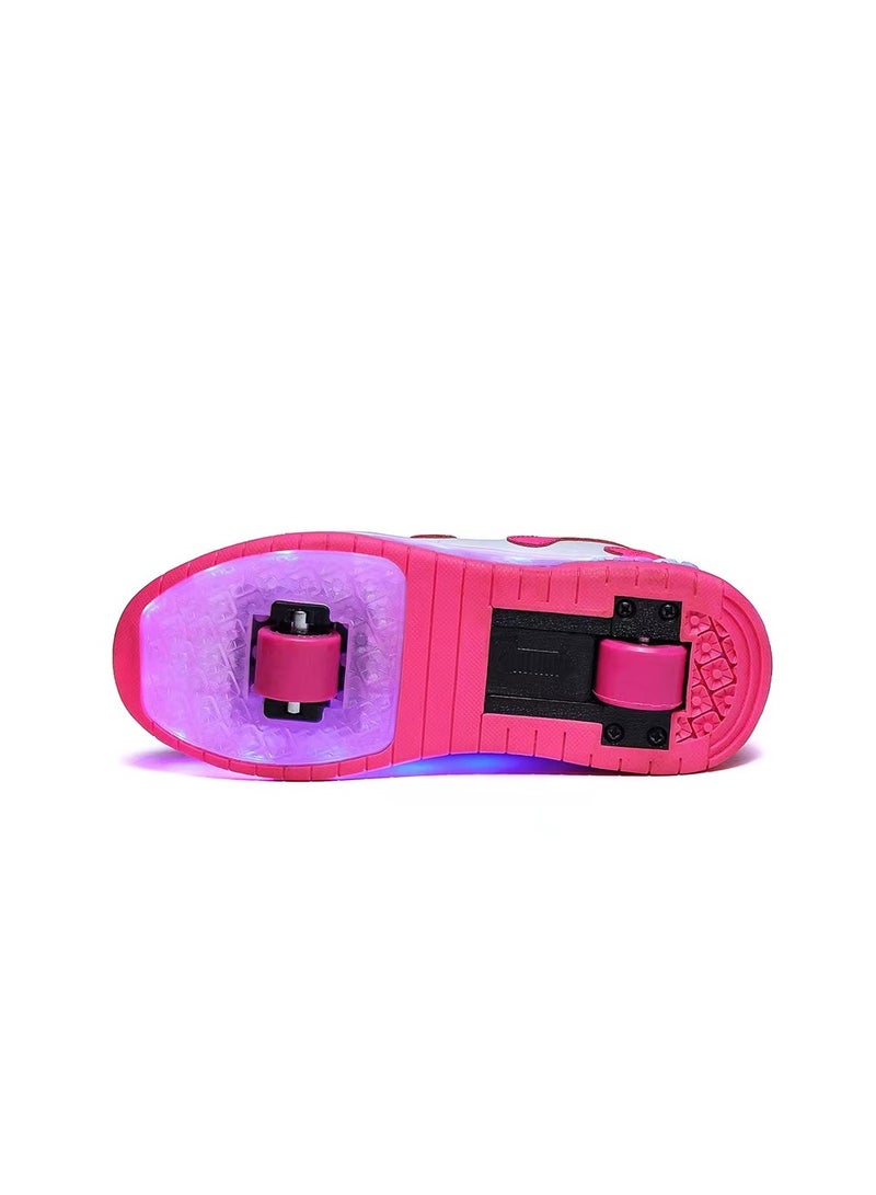Loquat Breathability Roller Shoes USB Charge Girls Boys Sneakers with Wheels LED Roller Skates Shoes Multicolour  - Image 4