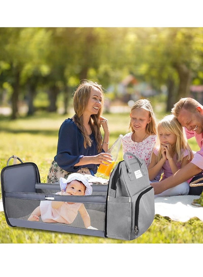 Baby Diaper Bag Waterresistent Travel Backpack with seat and changing station Bag for Boys and Girls Large Capacity Baby Registry Newborn Baby Essential Gifts - Image 1