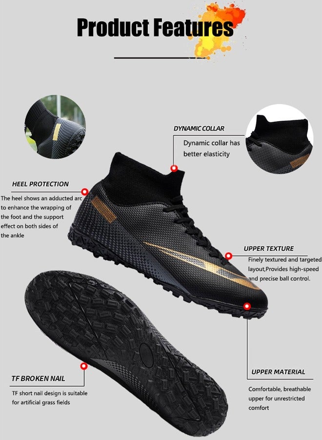 TAPIT Football Boots for Men Women Unisex-Adult Football Shoes Sneakers High Ankle Non-Slip Training Sneaker Athletics Football Soccer Shoes for Youth Students  - Image 2
