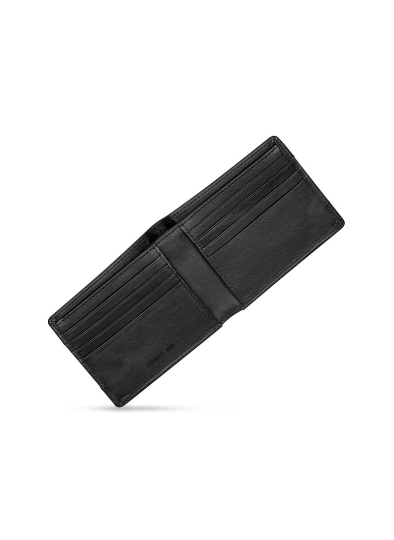 CERRUTI 1881 CERRUTI MENS LEATHER WALLET IN CROCO & PLAIN 110X90MM, BLACK  - Image 3