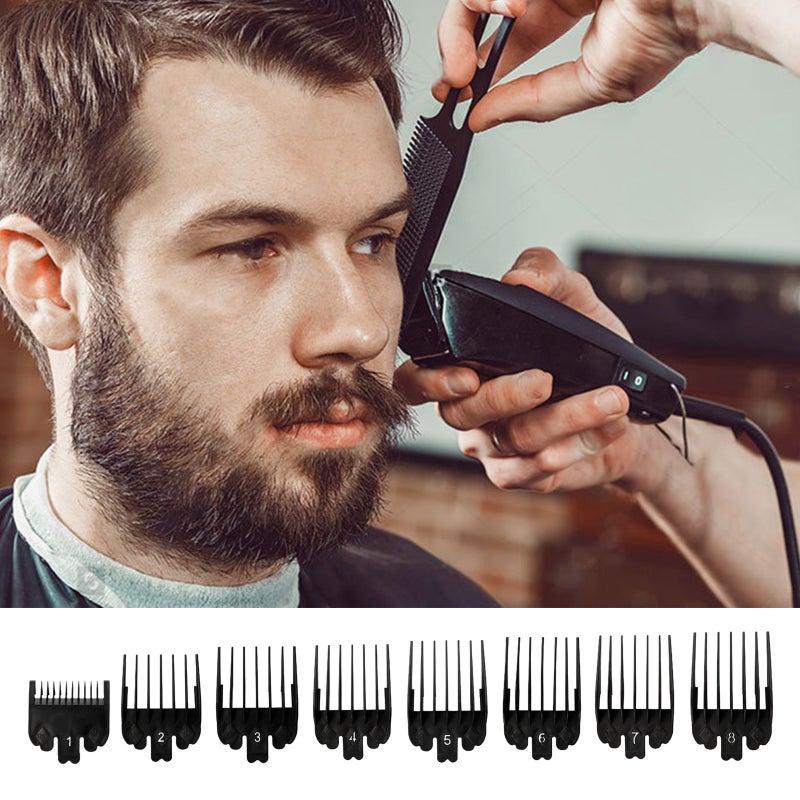 8 Sizes Professional Cutting Guide Comb Set Black Limit Comb Set for Electric Hair Trimmer Shaver Hairdressing Tool  Replacement for Wahl Electric Hair Clipper - Image 2