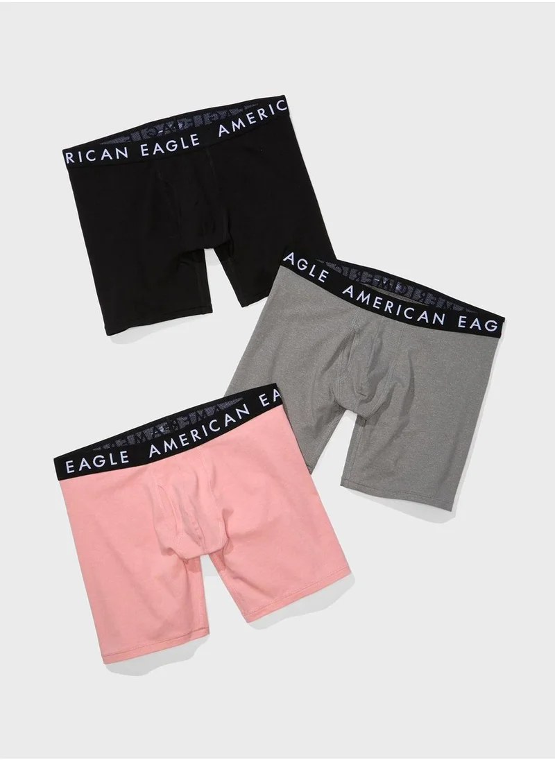 American Eagle 3 Pack Logo Band Trunks