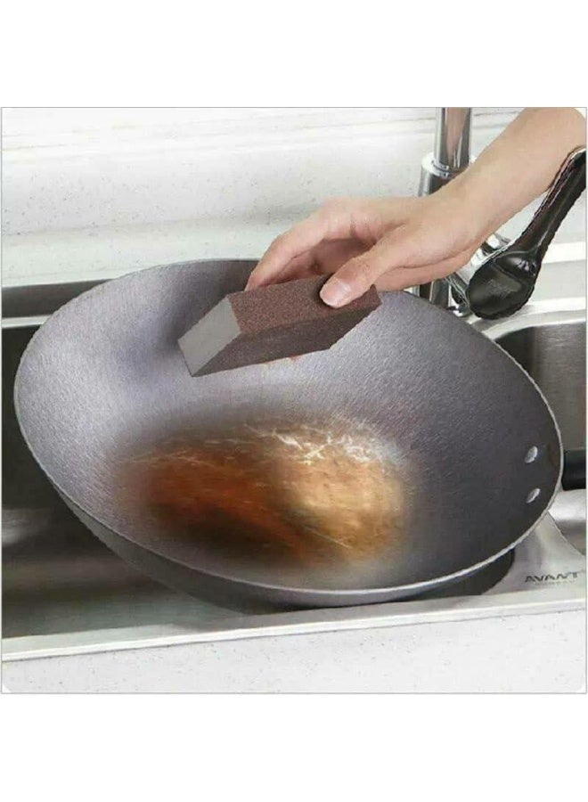 4-Piece -Magic Nano Carborundum Sponge - Professional Rust & Grease Remover - Kitchen Descaling Cleaning Brush for Pots and Pans - Image 2