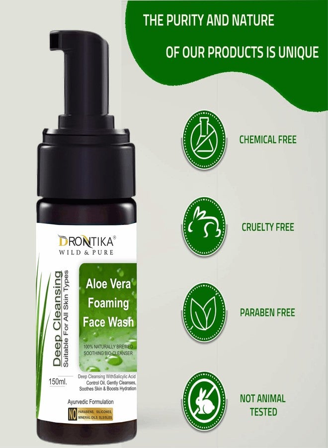 Drontika Wild & Pure Foaming Aloe Vera Face Wash | for Deep Cleansing | For Oily & Dry Skin | Face Wash for Women & Men | 150 ml - Image 4